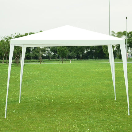 3x3m Outdoor Canopy Tent with Stakes & Ropes, White