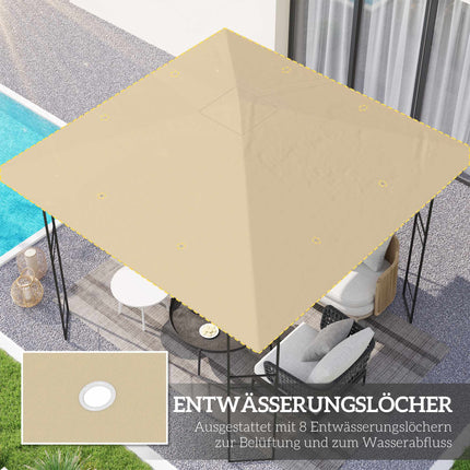 3x3m Pavilion Replacement Roof, Water-Resistant, UPF30+