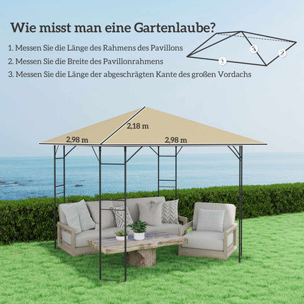 3x3m Pavilion Replacement Roof, Water-Resistant, UPF30+