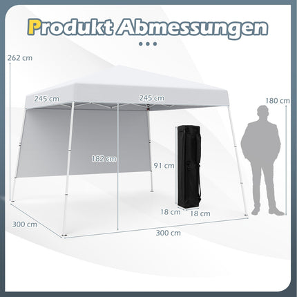 3x3m Pop-Up Gazebo, Waterproof, UV Protection, White