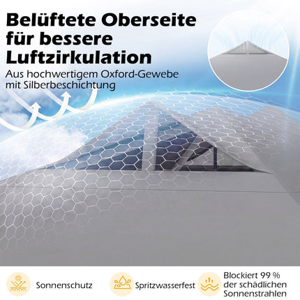 3 x 3 m Pop-Up-Pavillon mit Sandsäcken & Heringen, Grau