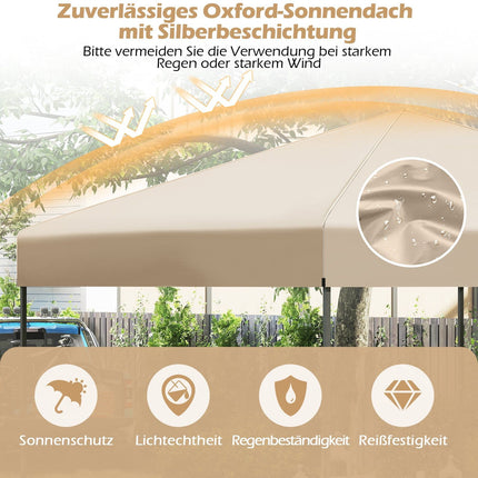 3x3 m Pop-Up Pavillon mit UV50+ Schutz, Weiß