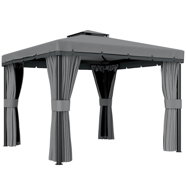 3x3m Wasserdichter Gartenpavillon mit Doppel-Dach