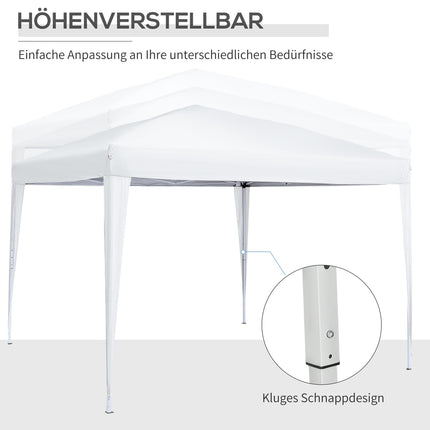 3x3m weißer Pavillon mit Seitenwänden und UV-Schutz