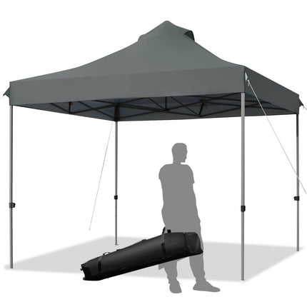 3x3m Pavillon Faltpavillon wasserdicht stabil Winter Partyzelt mit Tragetasche auf Rollen grau