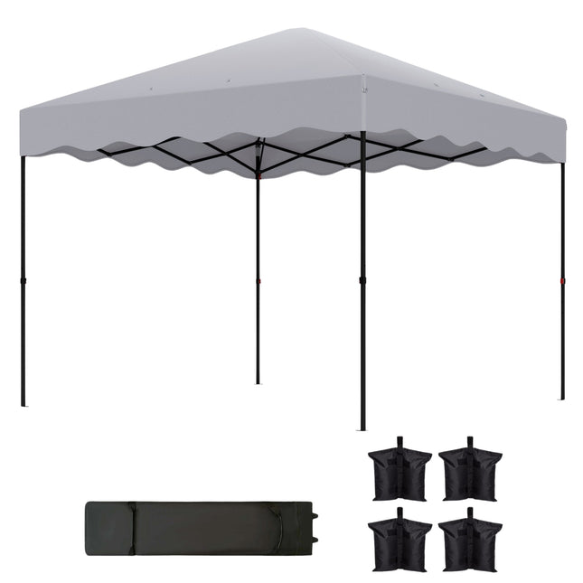 Wasserabweisender Pop-Up Pavillon, 3x3m, UV 50+, hellgrau