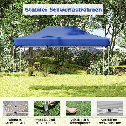3 x 4.5 m Pop-Up Pavilion with Wheels & Adjustable Height