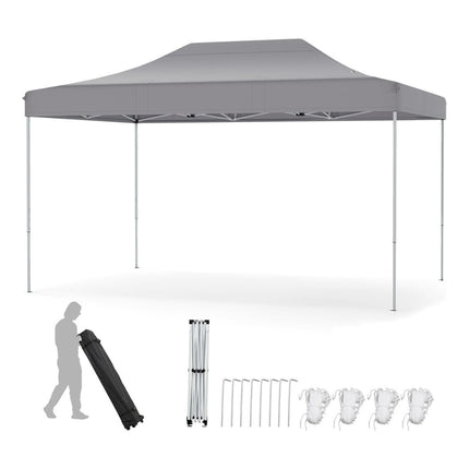 3 x 4.5 m Pop-Up Pavilion with Wheels & Ropes, Adjustable Height