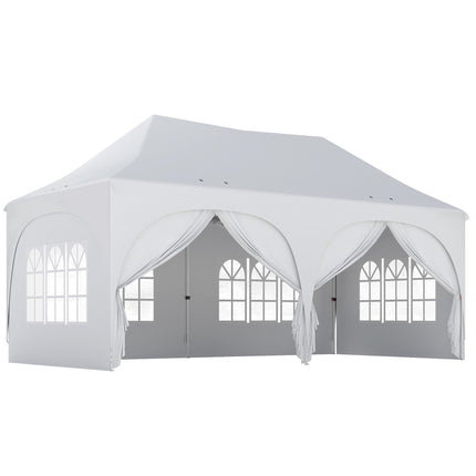 Nůžkový pavilon 3x6m s bočnicemi, nastavitelná střecha, taška