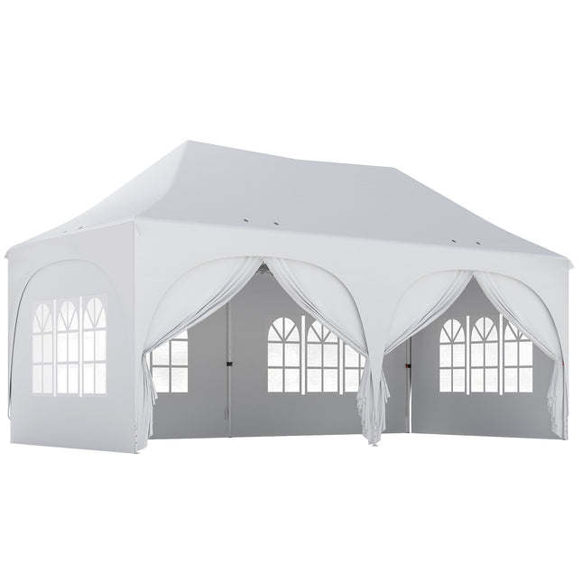 3x6m Pop-Up Pavillon mit Seitenwänden, verstellbarem Dach, Tasche