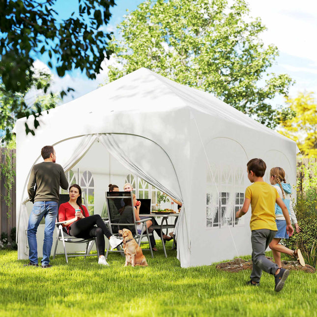 3x6m Pop-Up Pavillon mit Seitenwänden, verstellbarem Dach, Tasche