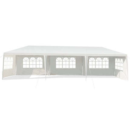 3 x 9 m paviljoentent tuinpaviljoen tuintent met 5 uitneembare zijwanden wit