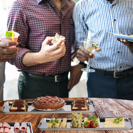 3x Servierplatten aus Stahl