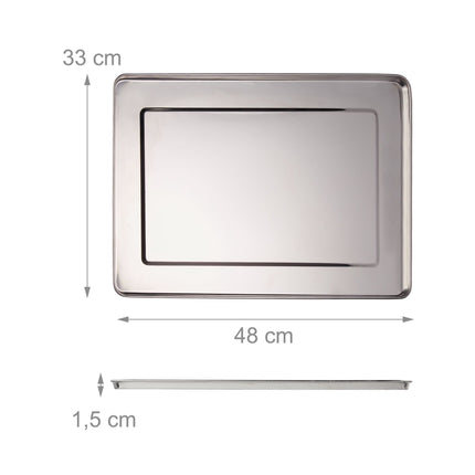3x Serviertabletts aus Edelstahl