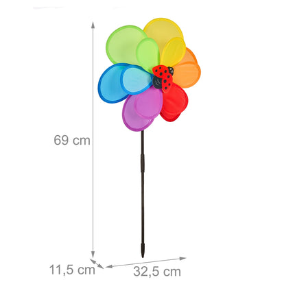 3x pinwheel with ladybug