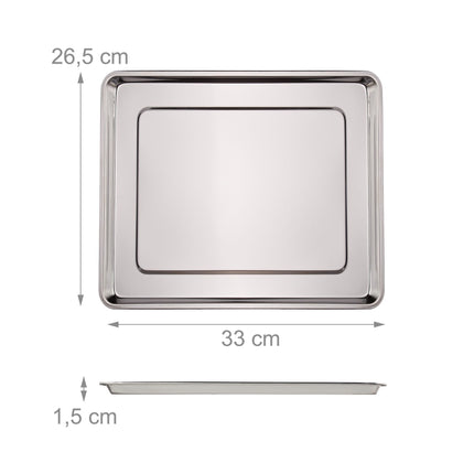 3x Serviertabletts aus Stahl