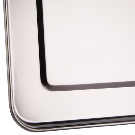 3x Serviertabletts aus Stahl