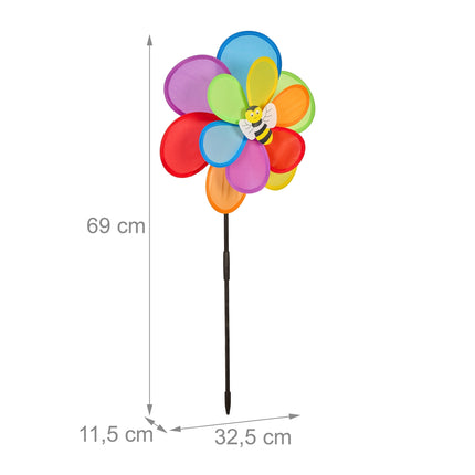3x wind turbines with bee