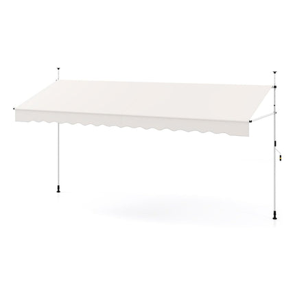 400 cm Adjustable Balcony Awning, No-Drill, White