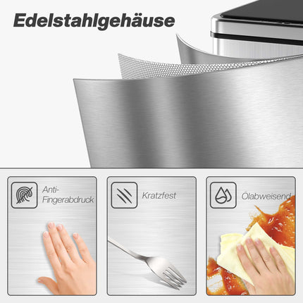40L Touchless Sensor Trash Can, Stainless Steel