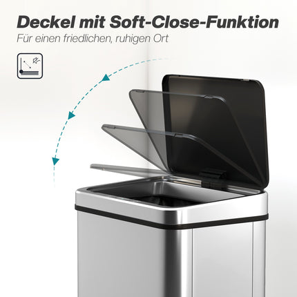 40L Touchless Sensor Trash Can, Stainless Steel