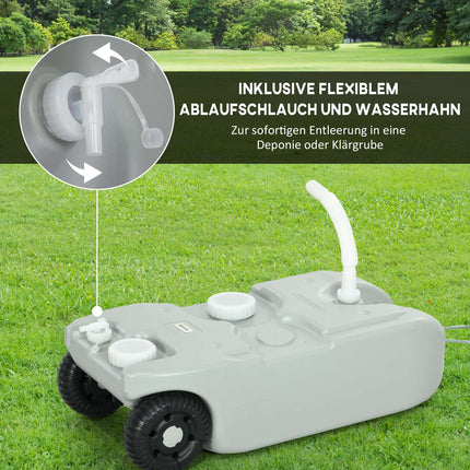 40 L tragbarer Abwassertank mit Griff und Wasserhahn