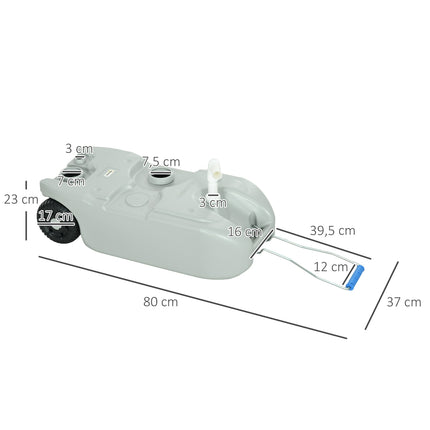 40 L tragbarer Abwassertank mit Griff und Wasserhahn