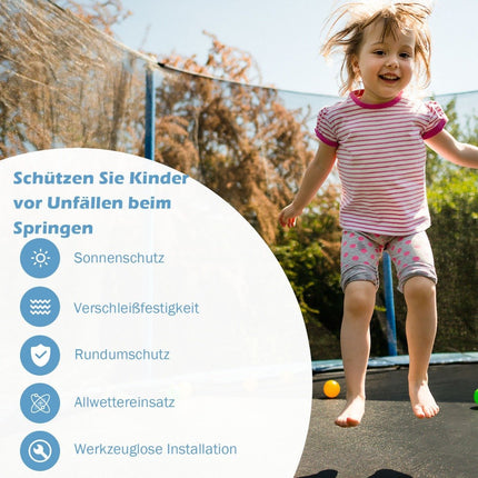 Ø427 cm Trampolin-Sicherheitsnetz für Gartentrampoline Ersatznetz innen schwarz