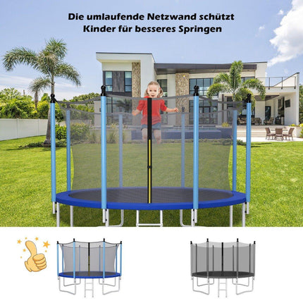 Ø427 cm Trampolin-Sicherheitsnetz für Gartentrampoline Ersatznetz innen schwarz