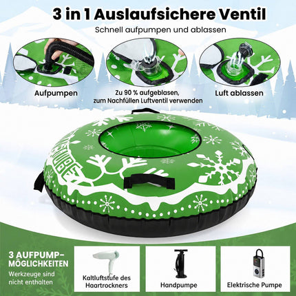 42" Heavy-Duty Inflatable Snow Tube with Tow Strap