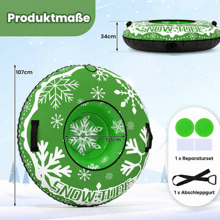 42" Heavy-Duty Inflatable Snow Tube with Tow Strap
