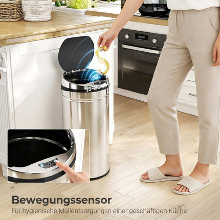42L Stainless Steel Sensor Bin with Infrared, Kitchen Use