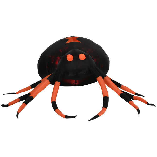 Große 43 cm aufblasbare Spinne mit LED-Leuchten für Halloween