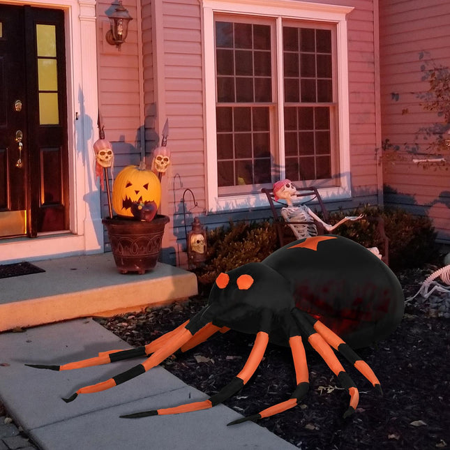 Große 43 cm aufblasbare Spinne mit LED-Leuchten für Halloween