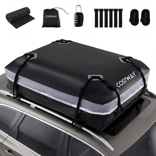 450L Car Roof Box, Waterproof PVC, Anti-Slip Mat, Lock