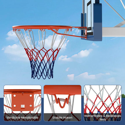 45cm Basketball Hoop with Net – Wall Mount, Weatherproof