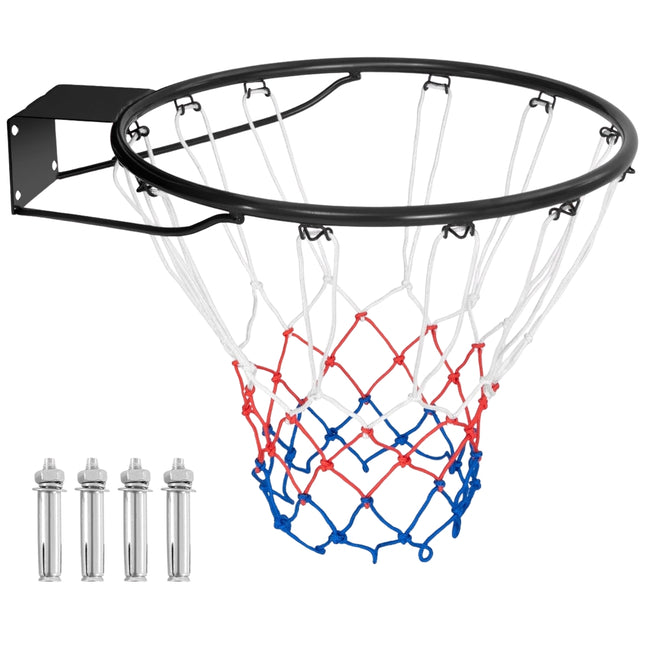 45 cm basketbalring voor binnen met net, geschikt voor deur en muur