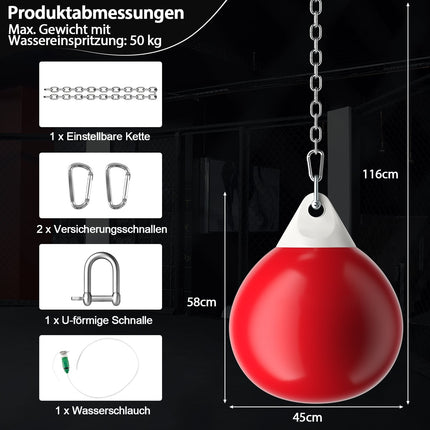 45 cm Water-Filled Punching Bag with Adjustable Chain