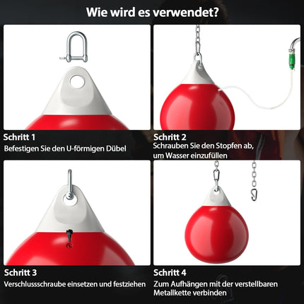 45 cm Water-Filled Punching Bag with Adjustable Chain