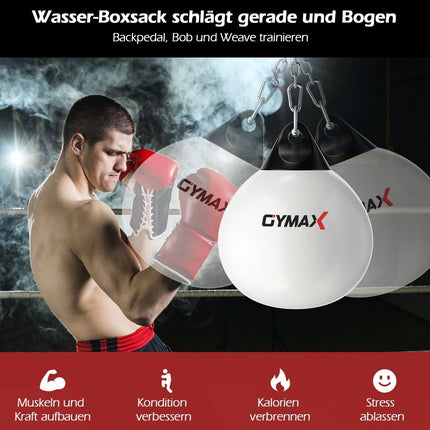 Ø45 cm Vodní boxovací pytel 50 kg Boxovací pytel s nastavitelným kovovým řetězem Bílý