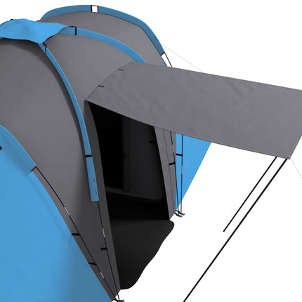4-6 Person Tunnel Tent, 2 Bedrooms, Waterproof 2000mm
