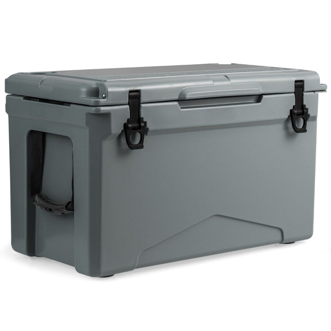 47L Isolierbox Kühlbox tragbarer Wärmebehälter mit Flaschenöffner und Ablaufsystem 69 x 37 x 42 cm grau