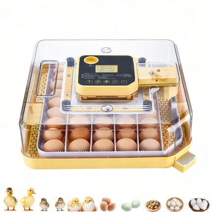 48-Egg Incubator with Auto Turner, LED Candler, Humidity