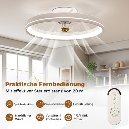 48cm Ceiling Fan with Light, Reversible, Dimmable LED