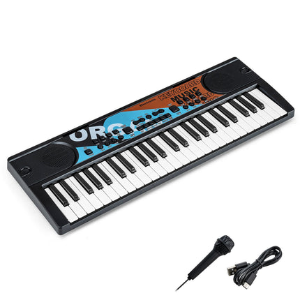 49-Key Kids Electric Keyboard with Mic, 8 Rhythms
