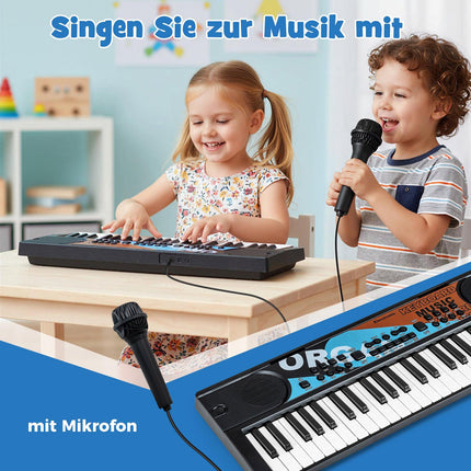 49-Key Kids Electric Keyboard with Mic, 8 Rhythms
