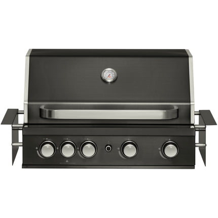 Gasgrill mit 4 Brennern und Infrarot-Drehspieß zum Einbau