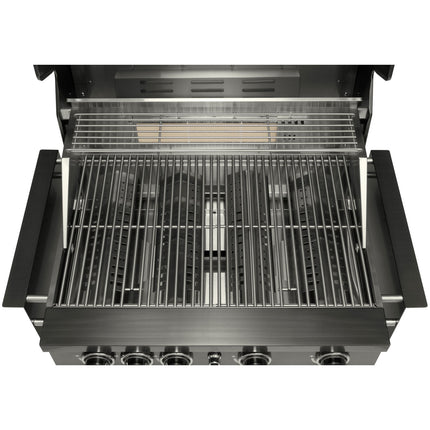 Gasgrill mit 4 Brennern und Infrarot-Drehspieß zum Einbau