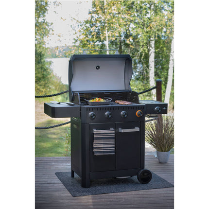 Gasgrill mit 4 Brennern und Seitenbrenner