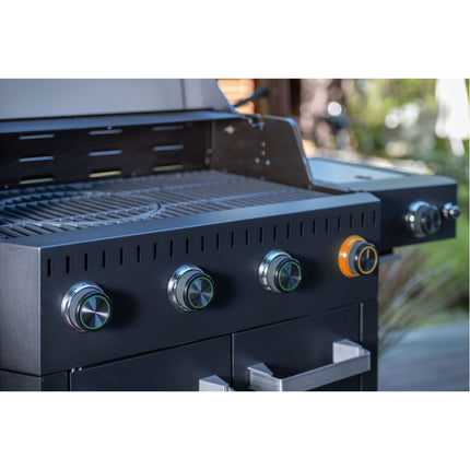 Gasgrill mit 4 Brennern und Seitenbrenner